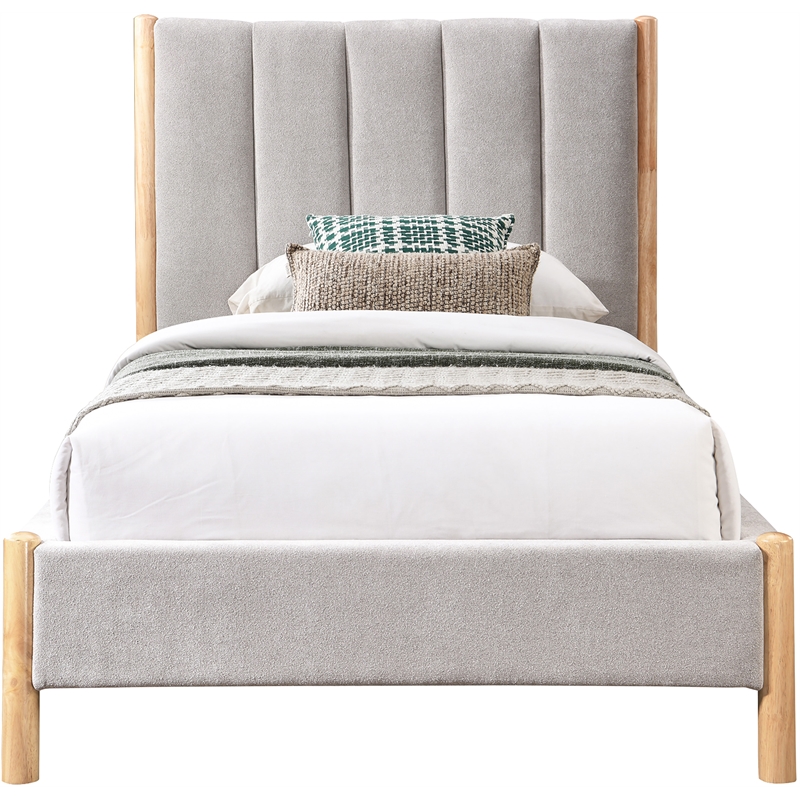 Meridian Furniture Kona Grey Fabric Twin Bed