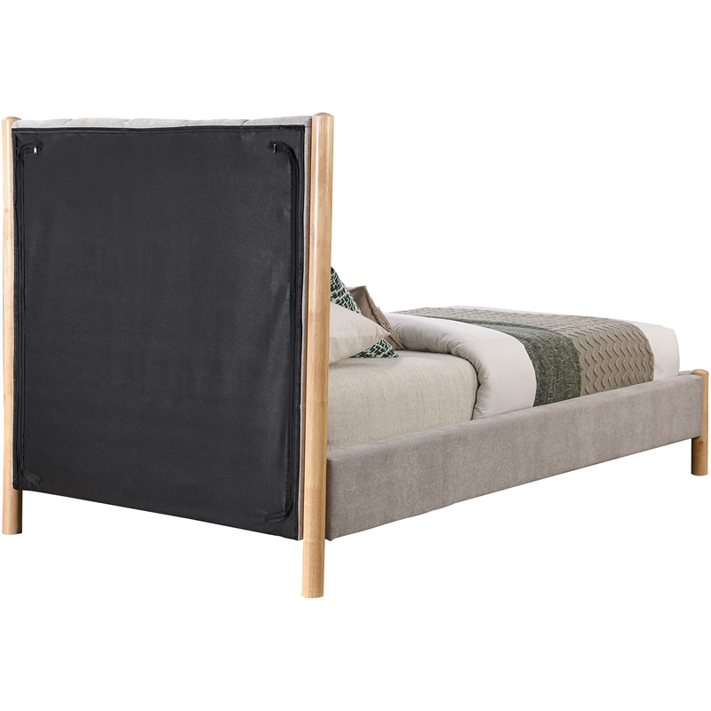 Meridian Furniture Kona Grey Fabric Twin Bed
