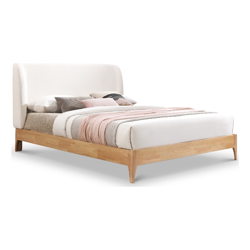 Meridian Furniture Ventura Cream Fabric Queen Bed