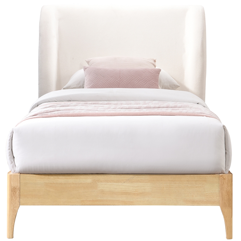 Meridian Furniture Ventura Cream Fabric Twin Bed