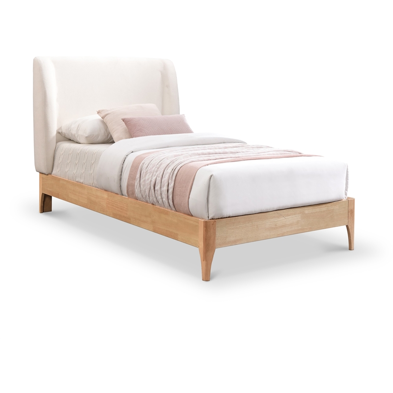 Meridian Furniture Ventura Cream Fabric Twin Bed