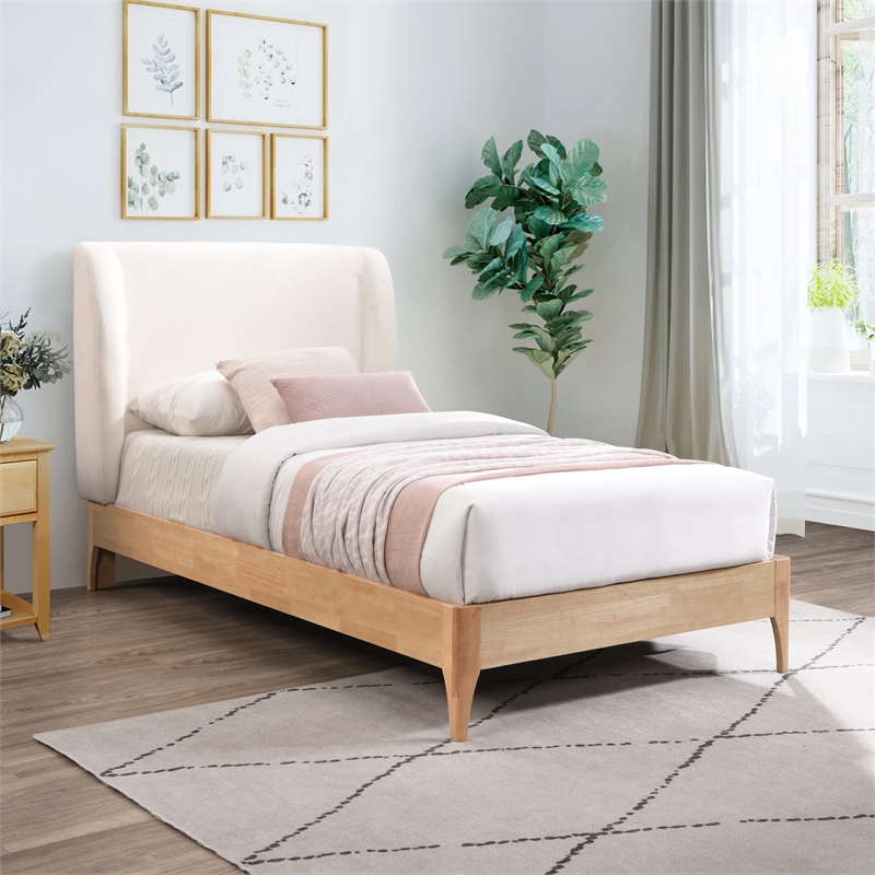 Meridian Furniture Ventura Cream Fabric Twin Bed