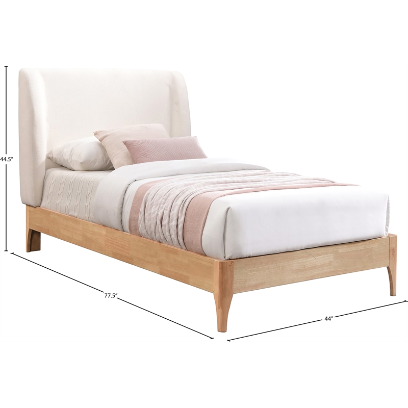 Meridian Furniture Ventura Cream Fabric Twin Bed