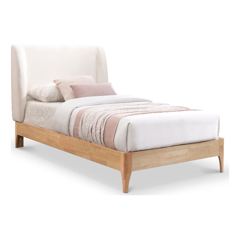 Meridian Furniture Ventura Cream Fabric Twin Bed