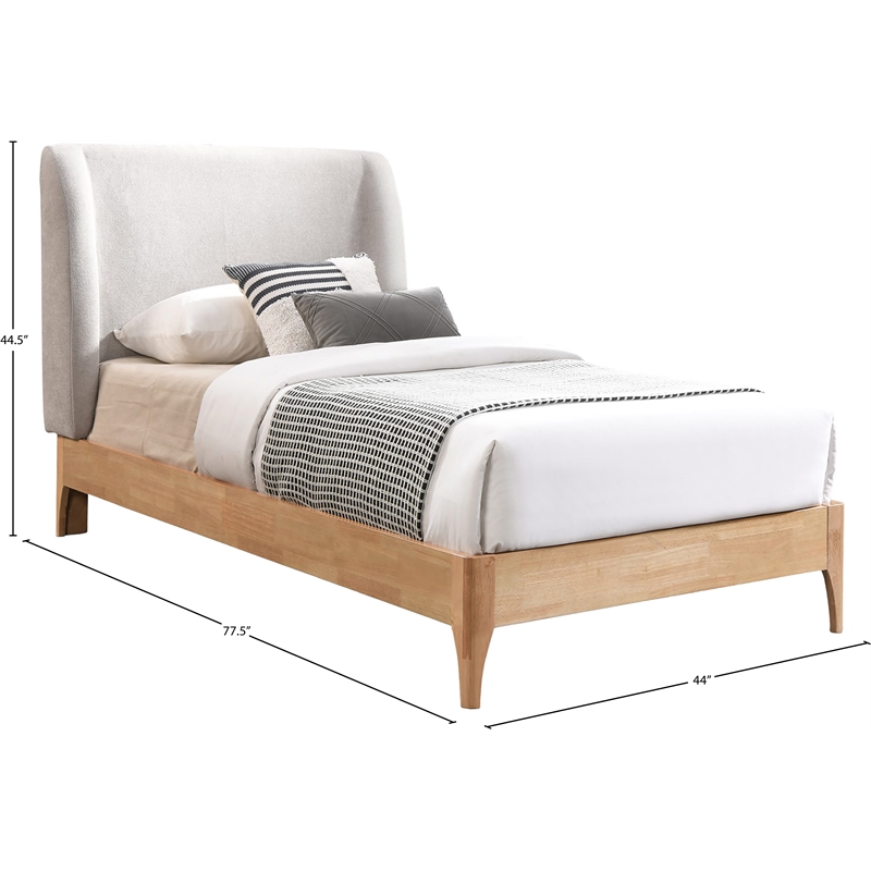 Meridian Furniture Ventura Grey Fabric Twin Bed