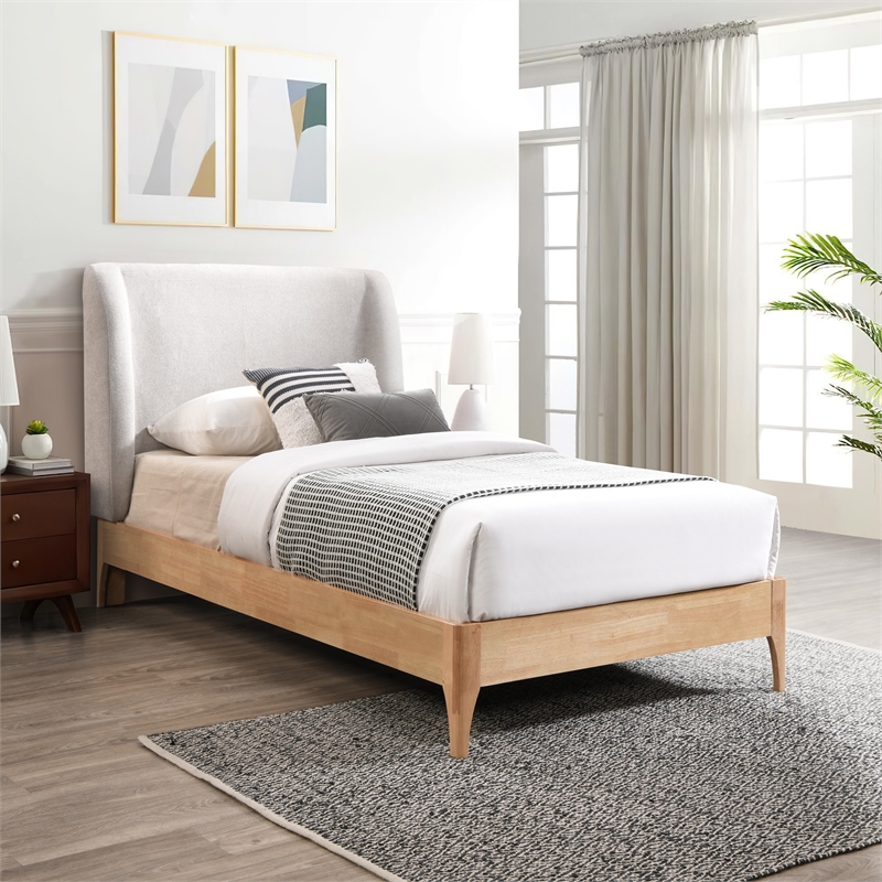 Meridian Furniture Ventura Grey Fabric Twin Bed