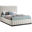 Meridian Furniture Lucia Beige Linen Textured Fabric Full Bed