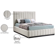 Meridian Furniture Lucia Beige Linen Textured Fabric Full Bed