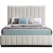 Meridian Furniture Lucia Beige Linen Textured Fabric Full Bed