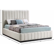 Meridian Furniture Lucia Beige Linen Textured Fabric Full Bed