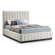 Meridian Furniture Lucia Beige Linen Textured Fabric Full Bed