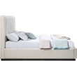 Meridian Furniture Lucia Beige Linen Textured Fabric King Bed