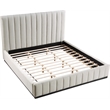 Meridian Furniture Lucia Beige Linen Textured Fabric King Bed