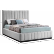 Meridian Furniture Lucia Cream Linen Textured Fabric Full Bed