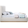 Meridian Furniture Lucia Cream Linen Textured Fabric King Bed