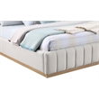 Meridian Furniture Lucia Cream Linen Textured Fabric King Bed