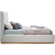 Meridian Furniture Lucia Cream Linen Textured Fabric Queen Bed