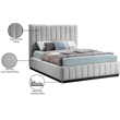 Meridian Furniture Lucia Grey Linen Textured Fabric Full Bed