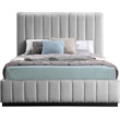 Meridian Furniture Lucia Grey Linen Textured Fabric Full Bed