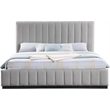Meridian Furniture Lucia Grey Linen Textured Fabric King Bed