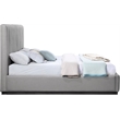 Meridian Furniture Lucia Grey Linen Textured Fabric King Bed