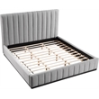 Meridian Furniture Lucia Grey Linen Textured Fabric King Bed