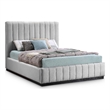Meridian Furniture Lucia Grey Linen Textured Fabric Queen Bed