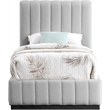 Meridian Furniture Lucia Grey Linen Textured Fabric Twin Bed