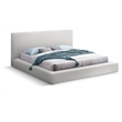 Meridian Furniture Terra Cream Boucle Fabric Full Bed