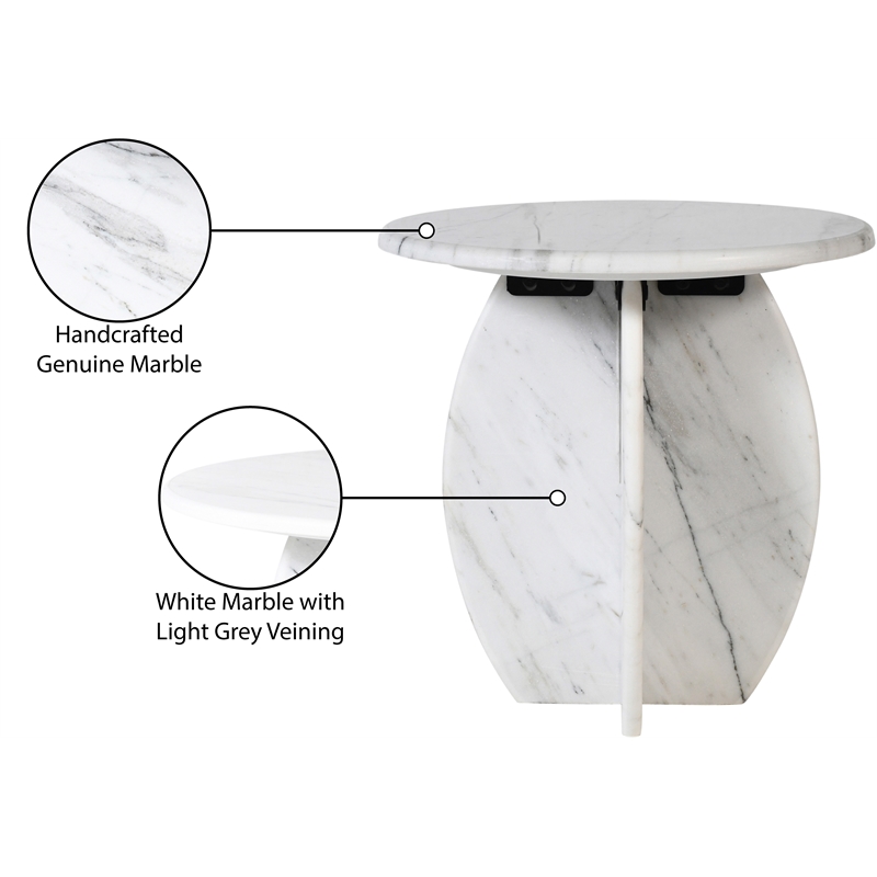 Meridian Furniture Formentera White End Table