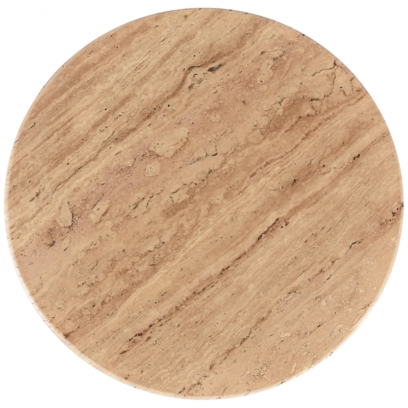 Meridian Furniture Genoa Beige Travertine Stone End Table