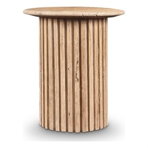 Meridian Furniture Genoa Beige Travertine Stone End Table
