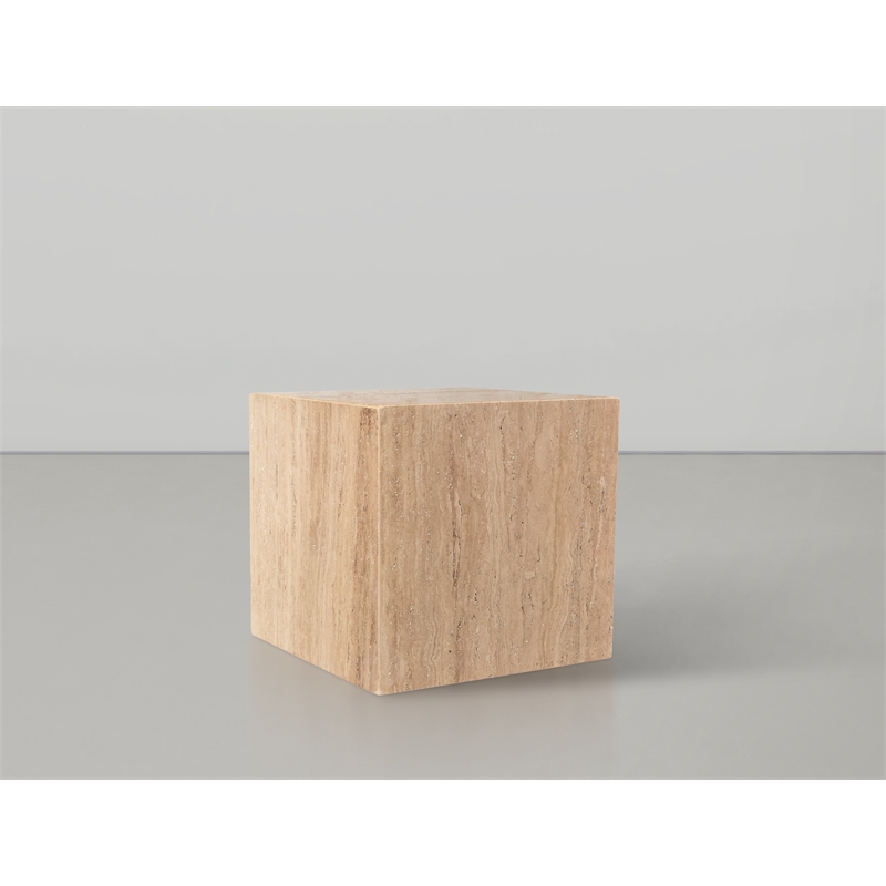 Meridian Furniture Bolzano Beige Travertine End Table