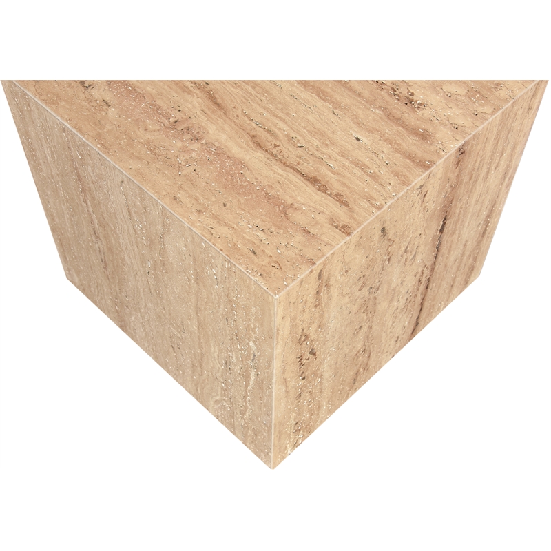 Meridian Furniture Bolzano Beige Travertine End Table