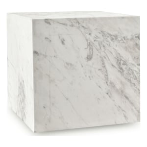 Meridian Furniture Bolzano White Marble End Table