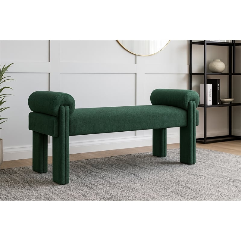 Meridian Furniture Stefano Green Fabric Bench