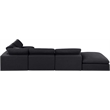 Meridian Furniture Comfy Black Linen Textured Fabric 6-Pc. Modular Sectional