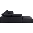 Meridian Furniture Comfy Black Linen Textured Fabric 6-Pc. Modular Sectional