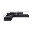 Meridian Furniture Comfy Black Linen Textured Fabric 6-Pc. Modular Sectional