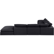 Meridian Furniture Comfy Black Linen Textured Fabric 7-Pc. Modular Sectional