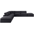 Meridian Furniture Comfy Black Linen Textured Fabric 7-Pc. Modular Sectional