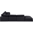 Meridian Furniture Comfy Black Linen Textured Fabric 7-Pc. Modular Sectional