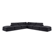 Meridian Furniture Comfy Black Linen Textured Fabric 7-Pc. Modular Sectional