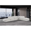 Meridian Furniture Comfy Cream Linen Textured Fabric 6-Pc. Modular Sectional