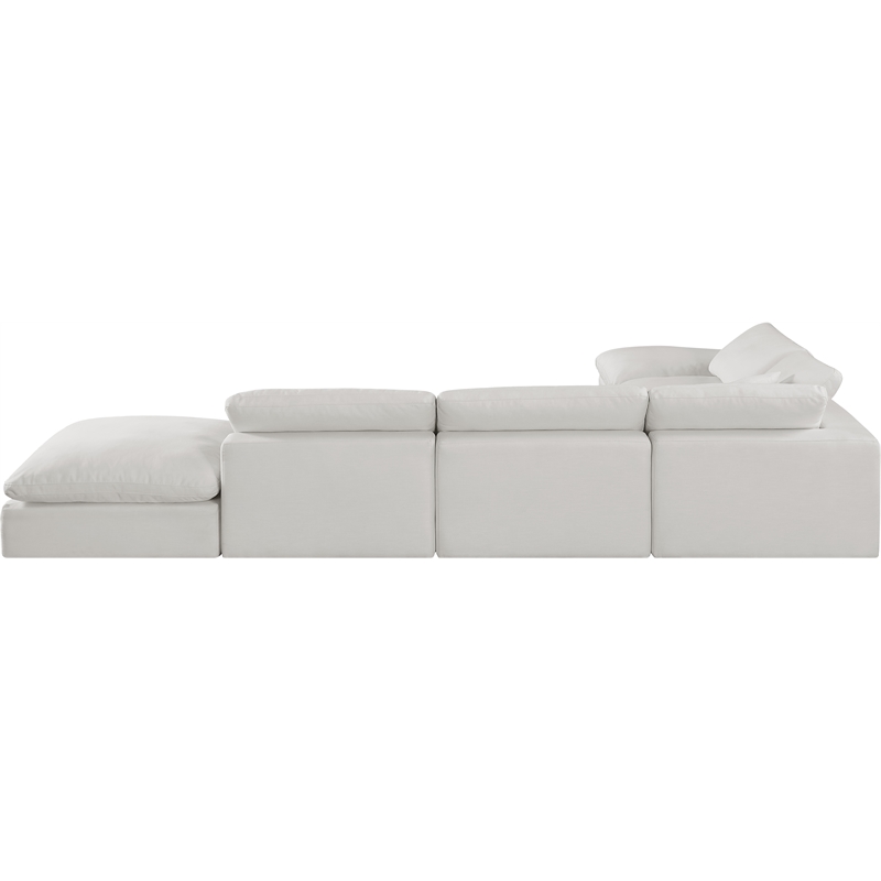 Meridian Furniture Comfy Cream Linen Textured Fabric 6-Pc. Modular Sectional