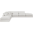 Meridian Furniture Comfy Cream Linen Textured Fabric 6-Pc. Modular Sectional