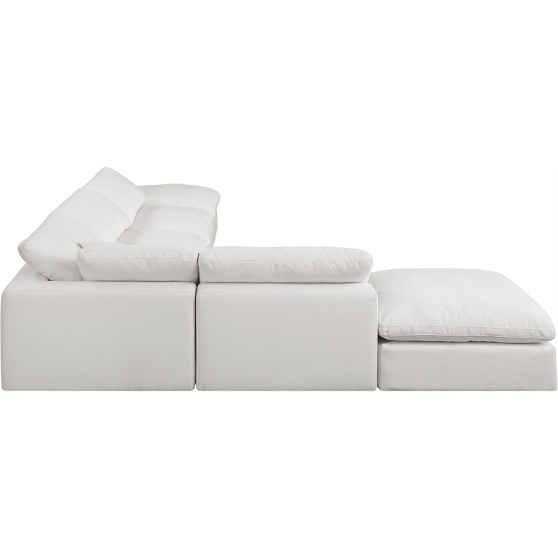 Meridian Furniture Comfy Cream Linen Textured Fabric 6-Pc. Modular Sectional