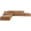 Meridian Furniture Comfy Cognac Vegan Leather 7-Pc. Modular Sectional