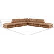 Meridian Furniture Comfy Cognac Vegan Leather 7-Pc. Modular Sectional