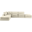 Meridian Furniture Comfy Cream Vegan Leather 6-Pc. Modular Sectional